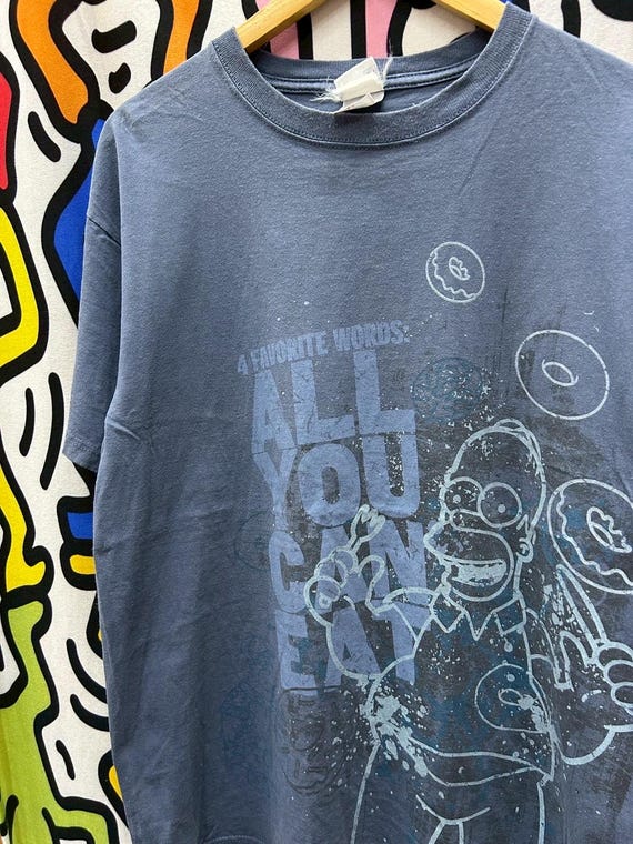 T-shirt The Simpsons Rétro Années 2000 - Taille L - Noir - Neuf Sans Étiquette