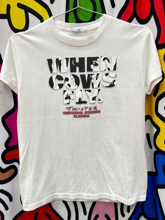 Vintage 90s When Cows Fly Twister Movie Tshirt Size S - Etsy