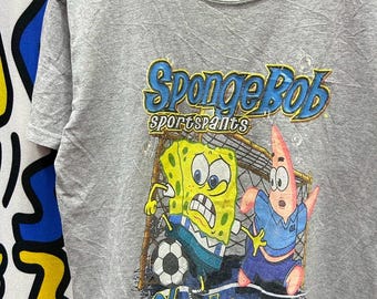 Camiseta vintage do Bob Esponja dos anos 2000, tamanho P-M.