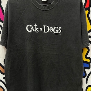 Vintage 2001 Cats & Dogs-t-shirt maat XL