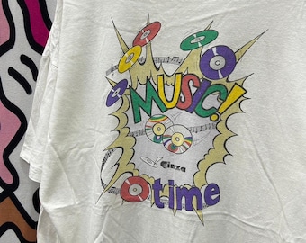 Vintage 90s CD Music on time tshirt size XL