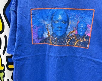Vintage 90s Blue Man Group Rock Concert Movements Graphic T-shirt