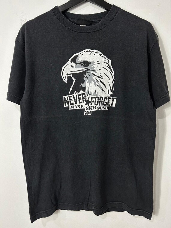 Vintage 2000s NHS Never Forget Manic Sk8 Sesh Skateboard Tshirt