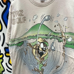 Vintage 1998 Taz Overprint tshirt size L
