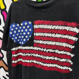 Vintage 90s USA Flag tshirt size XL