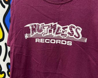 Vintage T-shirt uit de jaren 2000 van Ruthless Records, maat M