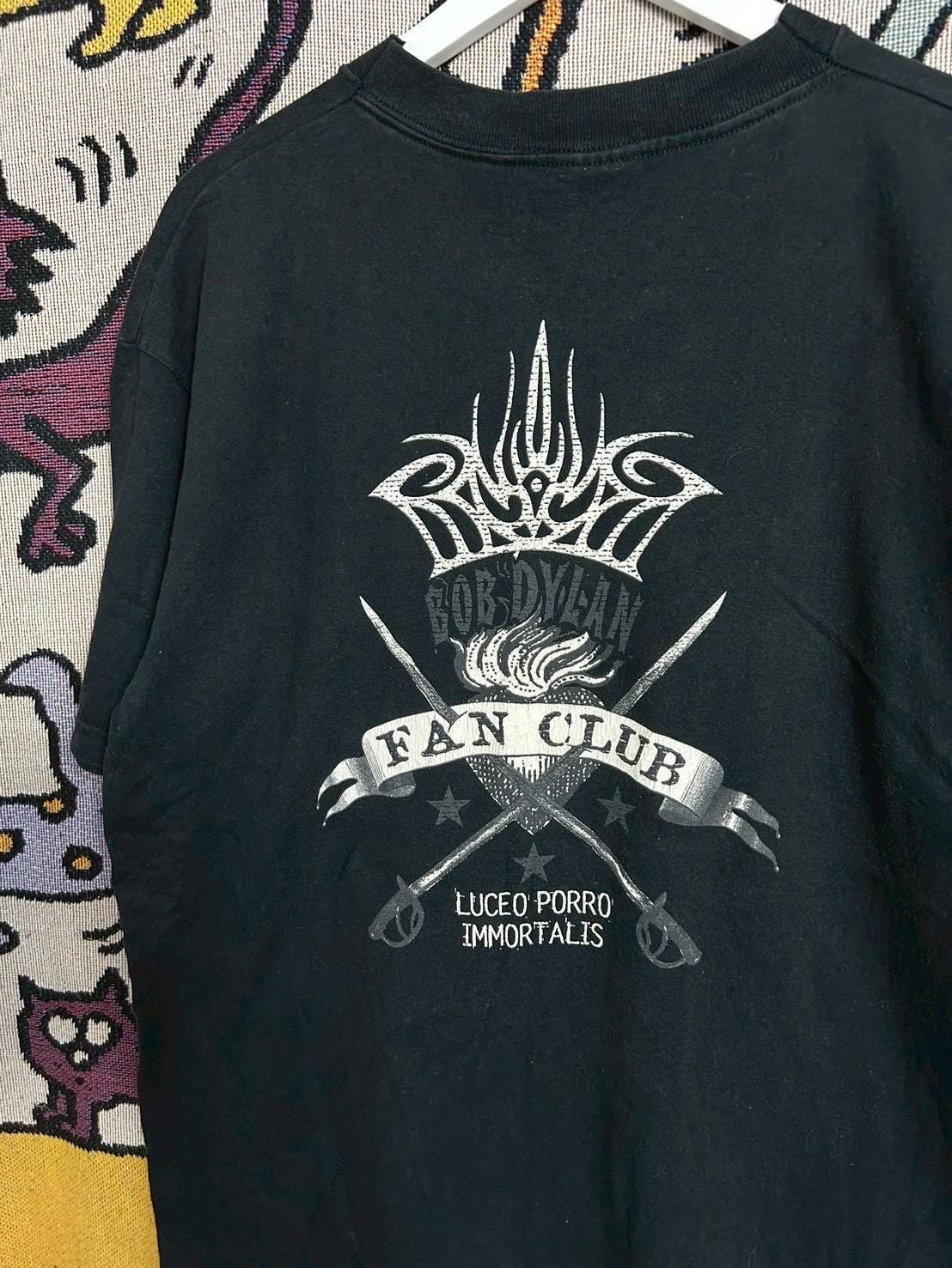 T-shirt Vintage Bob Dylan Unisexe - Coton épais, Graphique Rétro Bleu Herbe - Neuf Avec étiquettes
