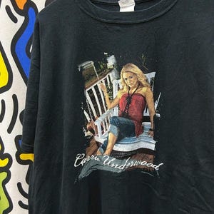 Camiseta vintage Carrie Underwood dos anos 2000, tamanho 2XL