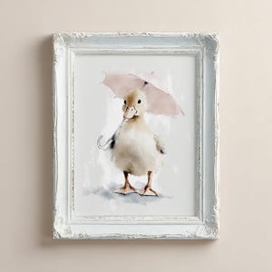 Vintage Duck Nursery Wall Art, Pink Nursery Decor, Girl Decor Print, Vintage Duck Painting Printable Art Girl Room Decor, Duck Nursery Print