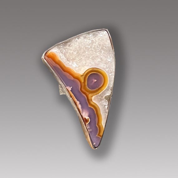 Agua Nueva Agate Druzy  Ring   Agate  Cabochon