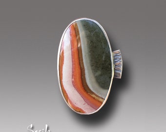 Landscape Jasper Ring Sterling Silver handmade Ring