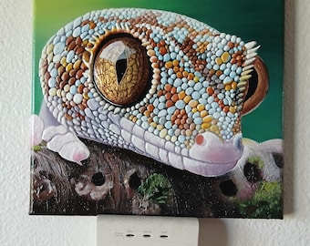 Pintura acrílica de gecko