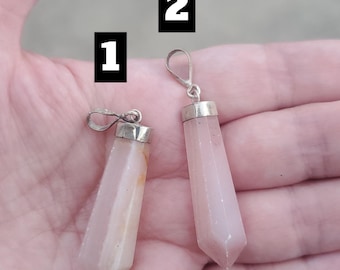 Natural Pink Calcite Pendant | 925 Sterling Silver | Healing Crystal Jewelry | Heart Chakra Stone | Soft Pink Gemstone Necklace
