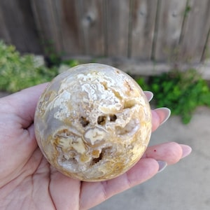 Druzy Crazy Lace Agate Sphere – Joy, Balance & Radiant Energy | Natural Carved Crystal Orb 65.9mm / 12.9 oz | Sol Apothecary Exclusive