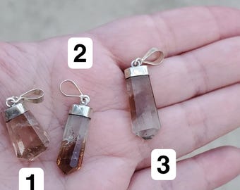 Natural Topaz Pendant | Genuine Topaz Crystal with 925 Sterling Silver Bail | Healing Gemstone Necklace | November Birthstone Jewelry
