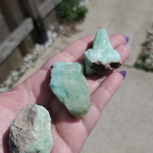 Blue Aragonite Crystal Set | 3 Raw Calming Stones | Emotional Healing Crystals | Ocean Energy Gift | Heart & Throat Chakra Support