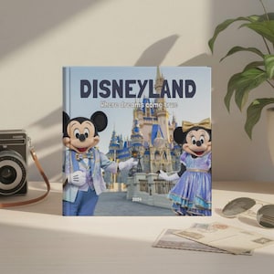 Disneyland Travel Photo Album Template – Square Editable Canva Scrapbook