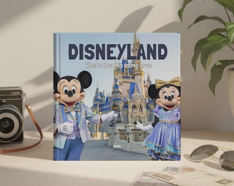 Disneyland Travel Photo Album Template – Square Editable Canva Scrapbook