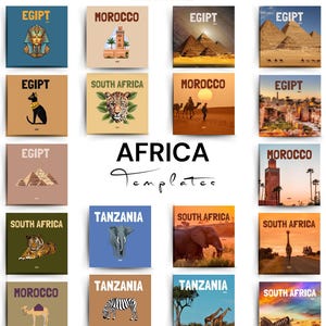 15 Travel Photo Album Templates Africa,Coffee Table Book,Travel Photo Book, Decorative Books, Canva E-book Template,Customizable Photo Album