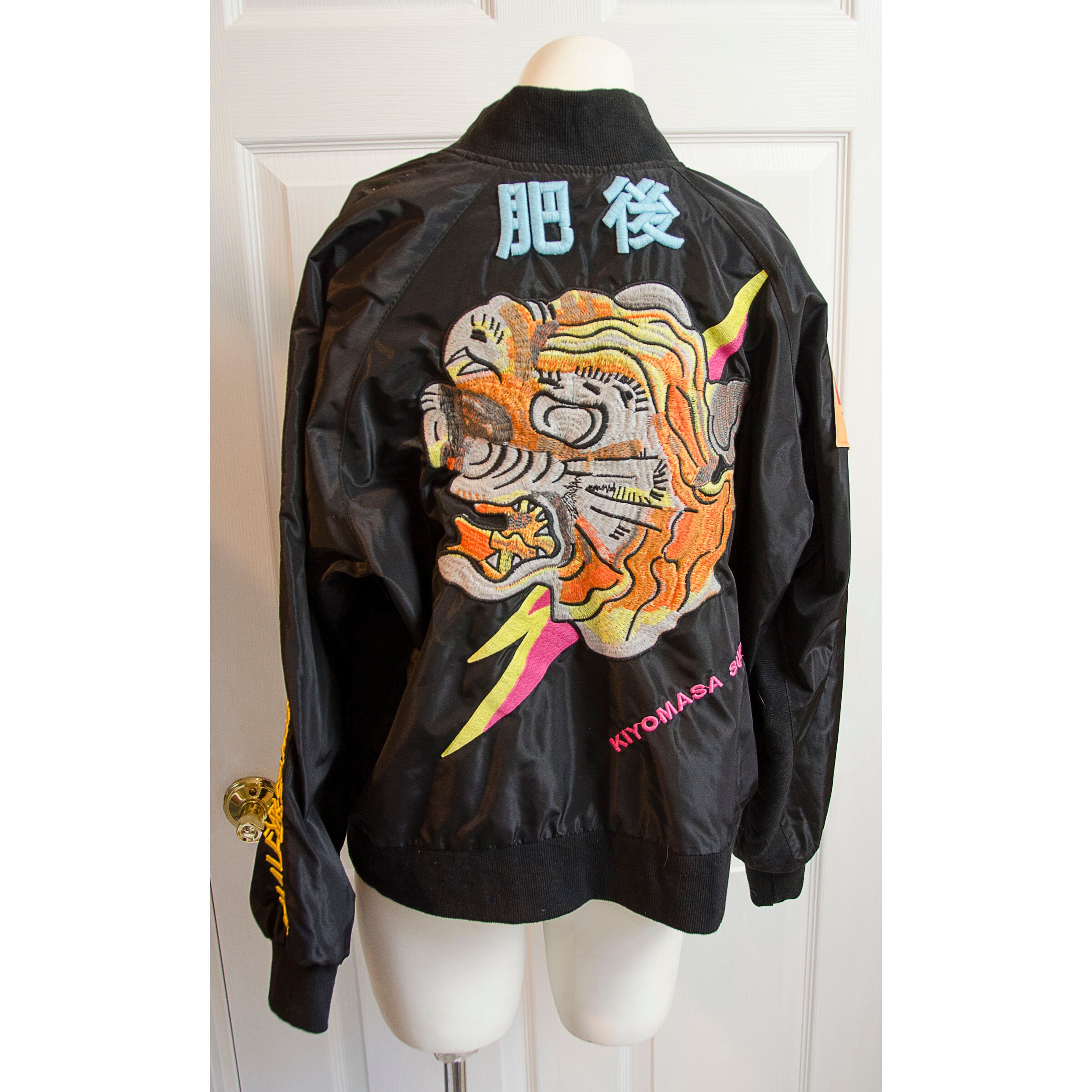 ANNASUI×kansai yamamoto スカジャン Kansai Yamamoto Embroidered Dragons Stadium Jacket, 1990s