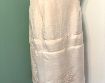 Vintage Antique Edwardian 1920’s Woman’s Embroidered Silk Petticoat