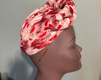 Sombrero turbante de seda roja vintage para mujer de la década de 1940, de Marion Valle.