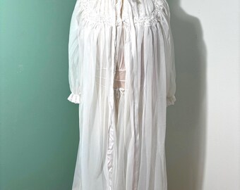 Camisón de nailon blanco vintage para mujer, años 50