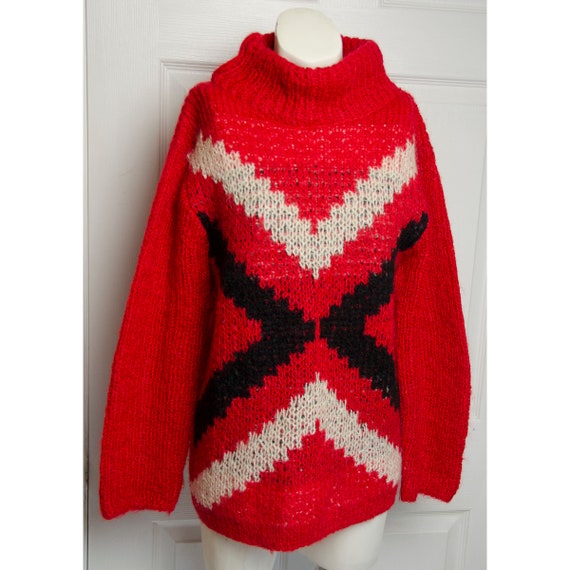 Vintage 1960's Koret of California Red Knit Mock T