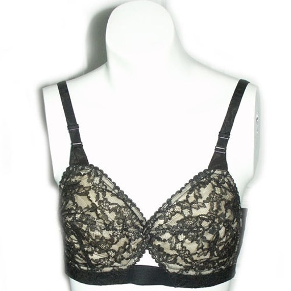 1950s Black Low Back Bullet Bra 