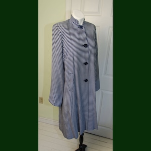 Vintage 1940’s Blue & White Checkered Asian Style Jacket