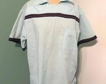 Camisa vintage Atomic Puritan de los años 50 para hombre con logo de escudo
