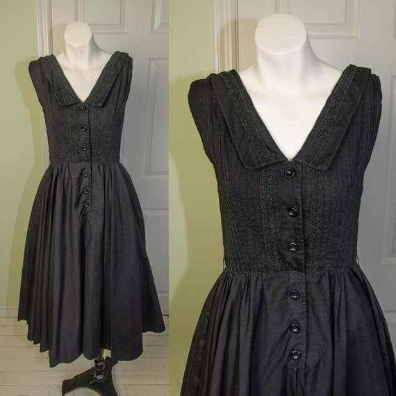 Vintage 1950’s Saks Fifth Avenue Black Cotton Swin