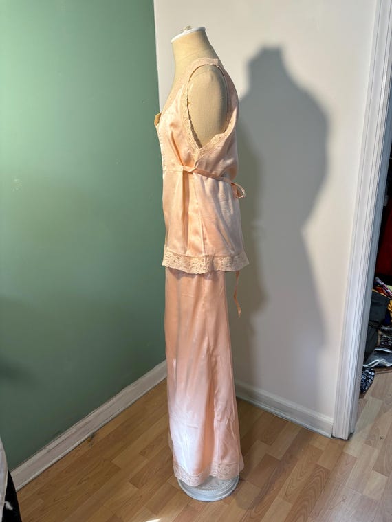 Vintage 1930’s  Silk Lace Beach Pajamas - image 3