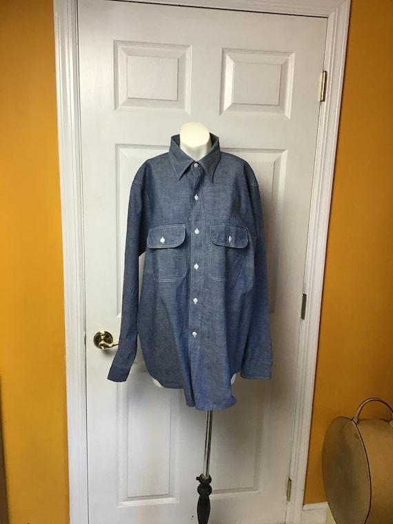 Vintage 1950’s Men’s Denim Work Shirt
