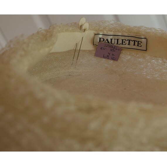 Frothy Cream Color Netted Woman's Hat - image 6