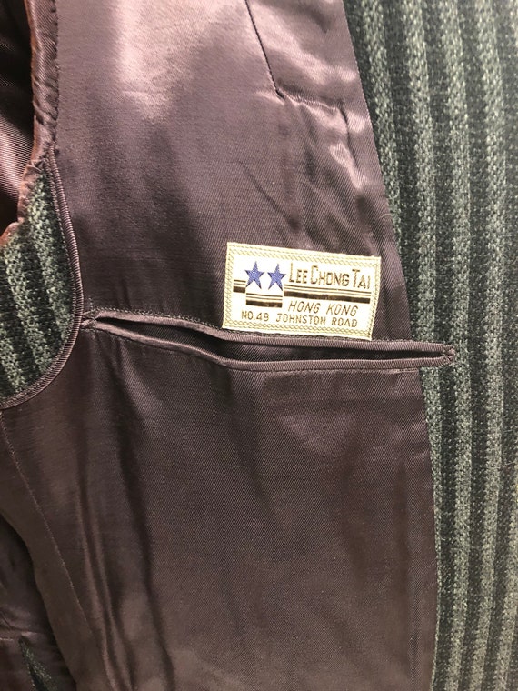 Vintage 1960s Mens Grey Stripped Sports Jacket Gem