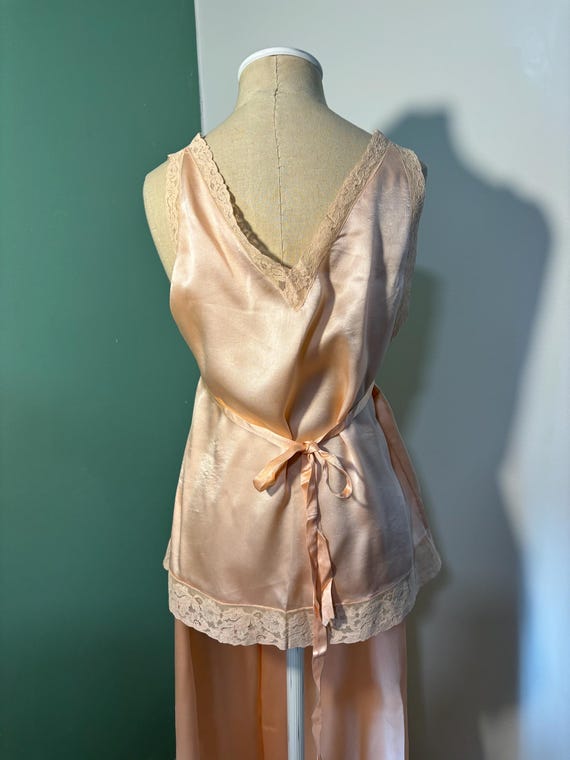 Vintage 1930’s  Silk Lace Beach Pajamas - image 5