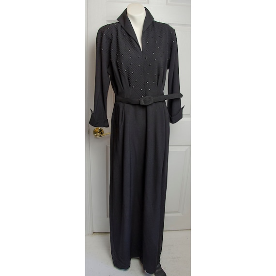 Vintage Early 1940's Movie Star Woman's Black Lon… - image 1