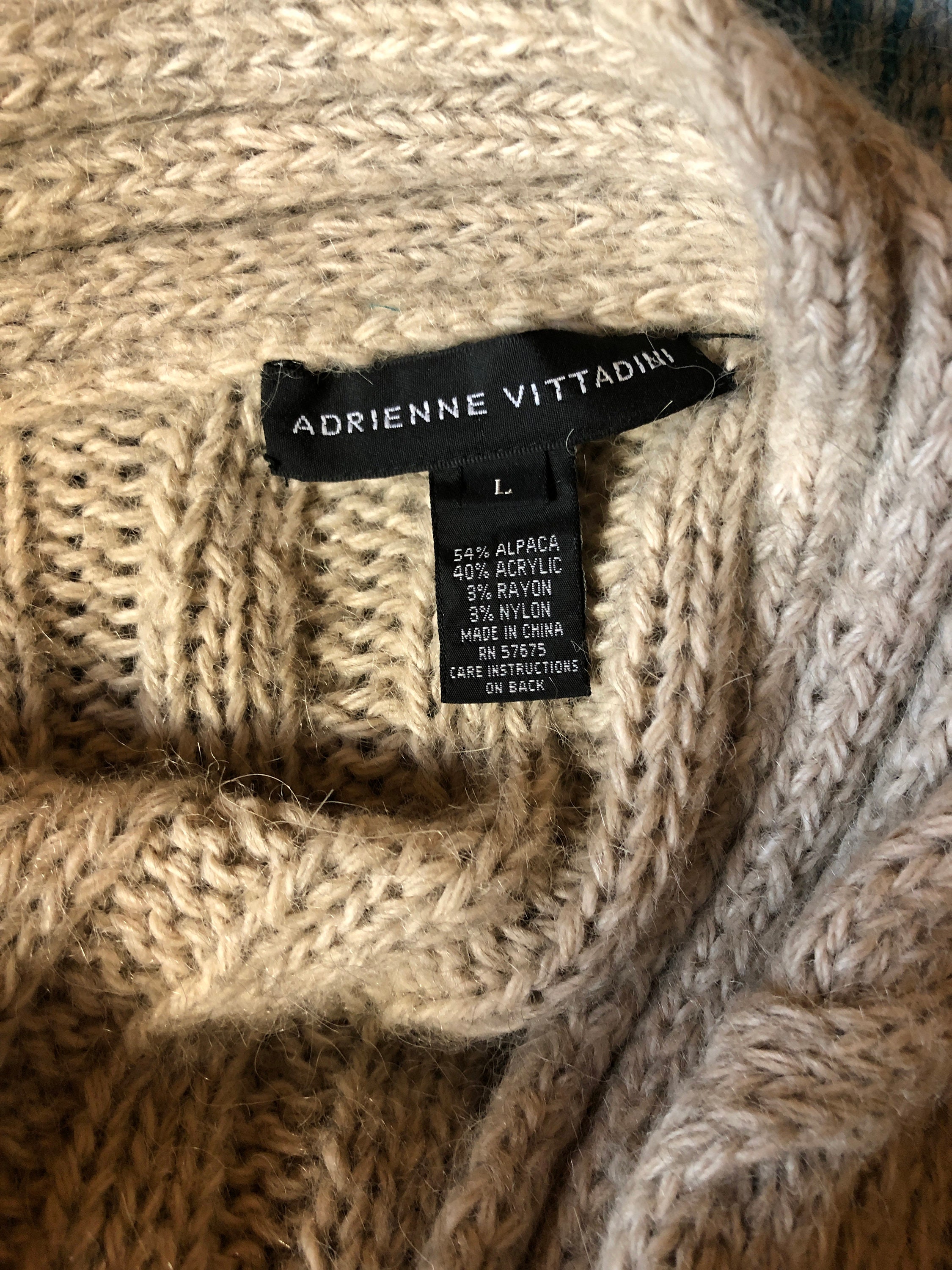 Adrienne Vittadinni Womans Cable Knit Alpaca Sweater Coat - Etsy