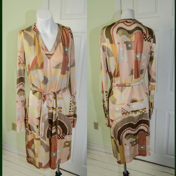 Late 1960’s Ken Scott Hand Painted Beige Print Dre