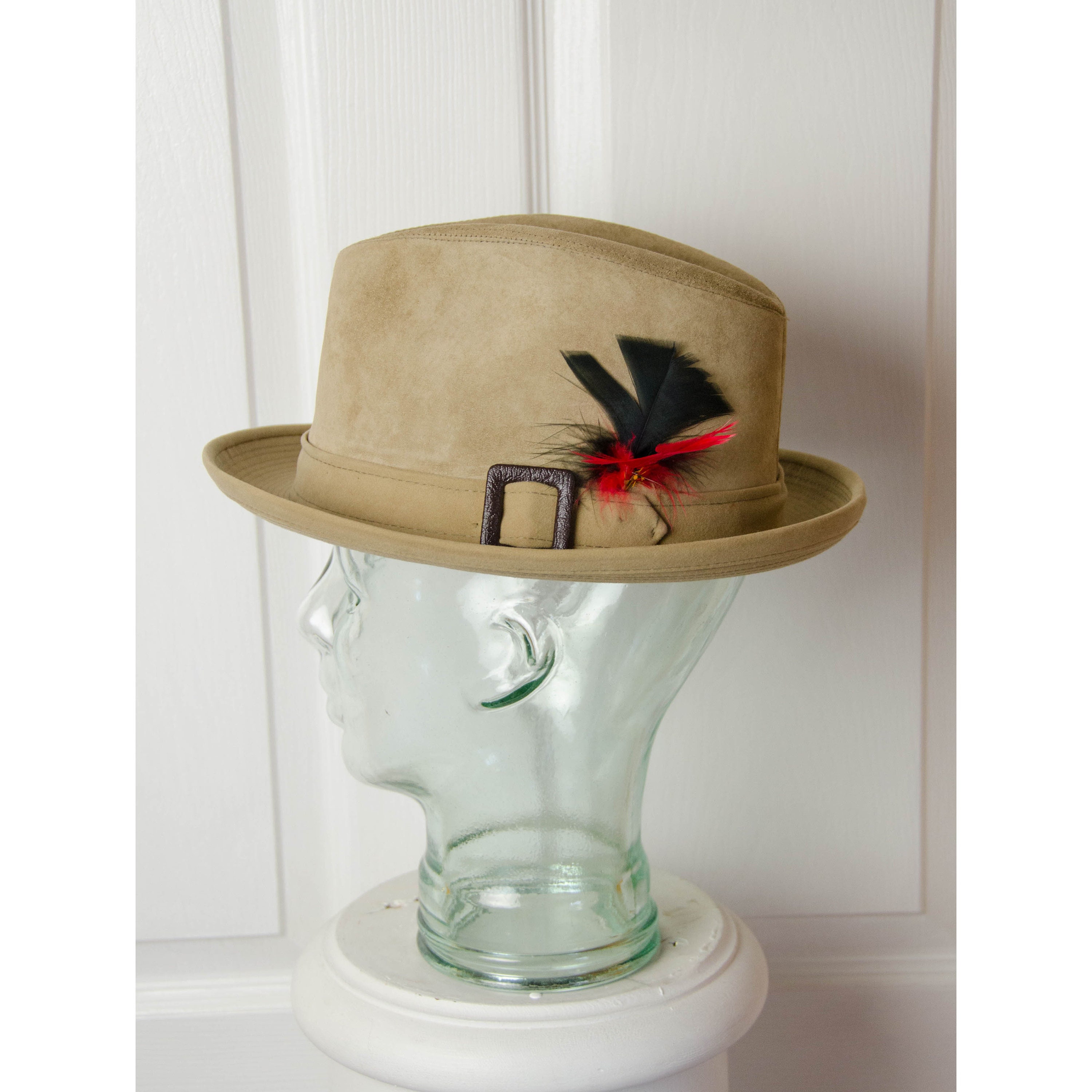 Vintage 1960's Men's Short Brimmed Suede Fedora Hat by Dobbs