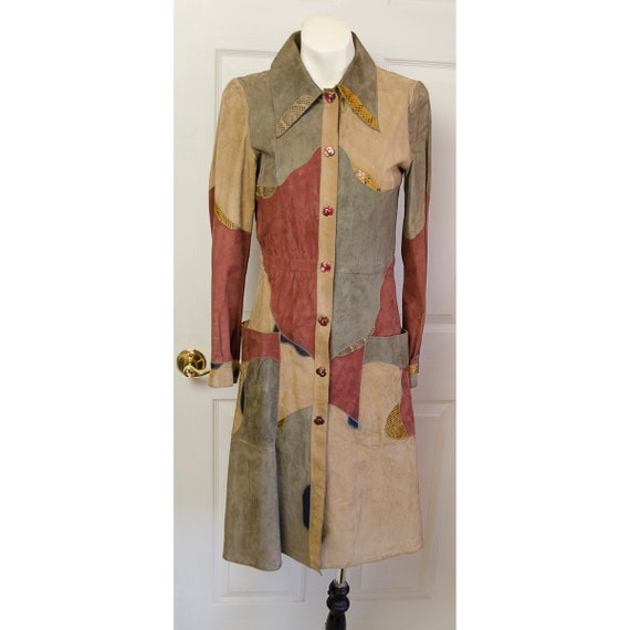 Rare 1970's Miura Woman's Suede Leather Patchwork