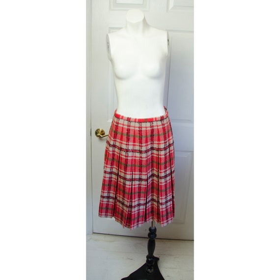 Koret of California Vintage 1960's Hot Red Plaid S
