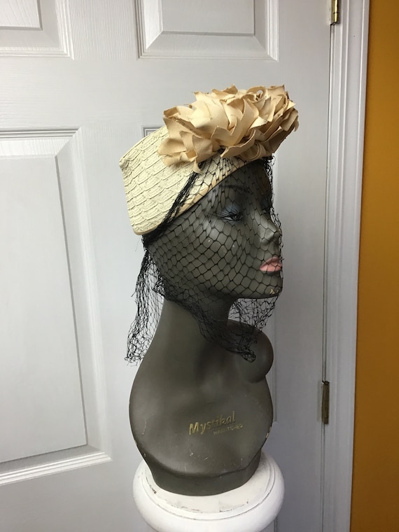 Vintage 1930’s Straw Woman’s Hat with Veil