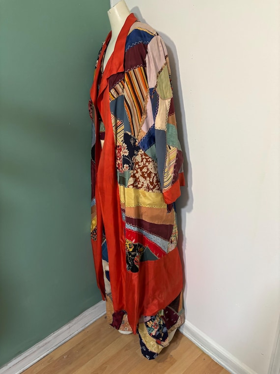 Rare 1920’s Handmade Crazy Quilt Beach Pajamas an… - image 5