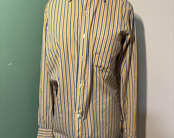 Camisa de hombre a rayas Turnbull & Asser, estilo vintage de 1959, con puños franceses.