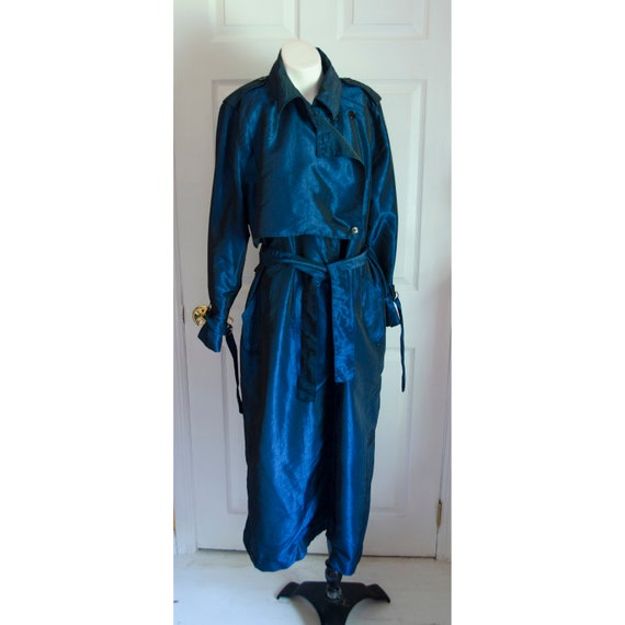 Vintage 1990's Electric Blue Woman's Trench Coat