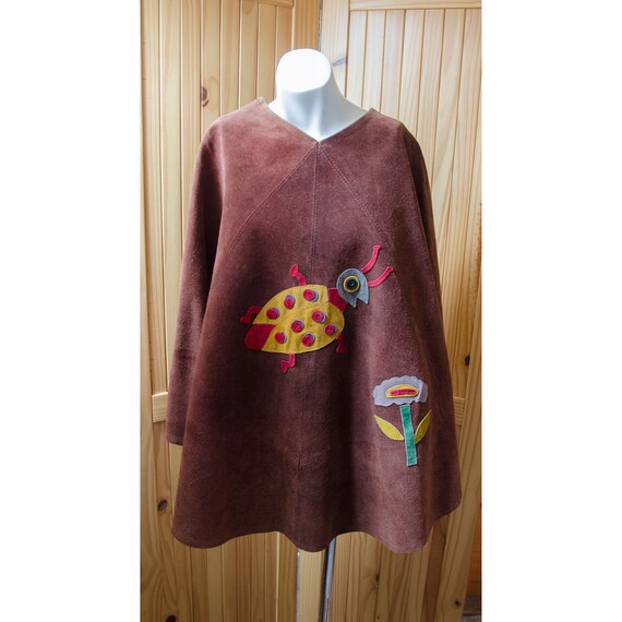Lined Painted Leather Poncho - Etsy