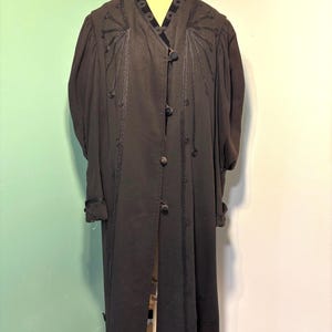 Rare Antique Edwardian Black Wooltex Woman’s Coat Poof Sleeves