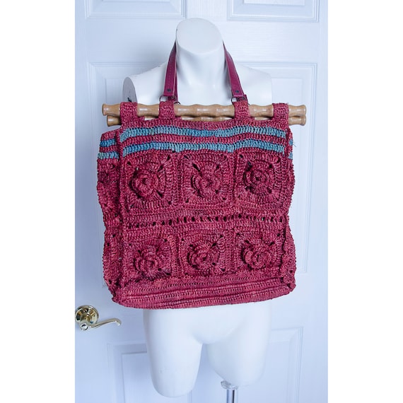 Vintage 1990's Jamin Puech Macrame Straw Handbag